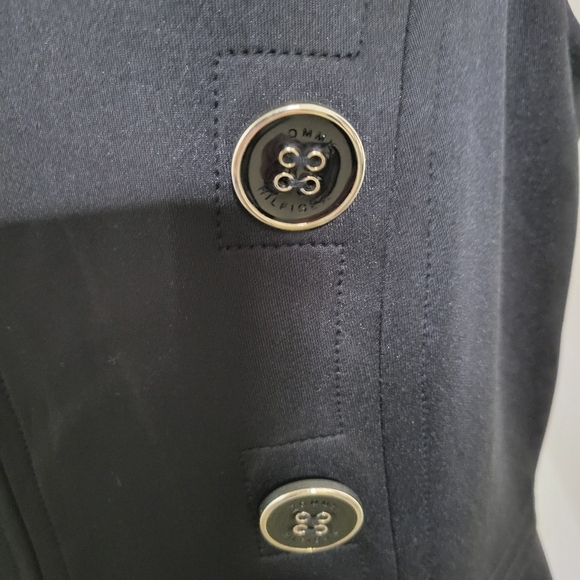 Tommy Hilfiger Black Sleeveless Dress with Black/Gold Buttons Size 10 - Picture 3 of 7